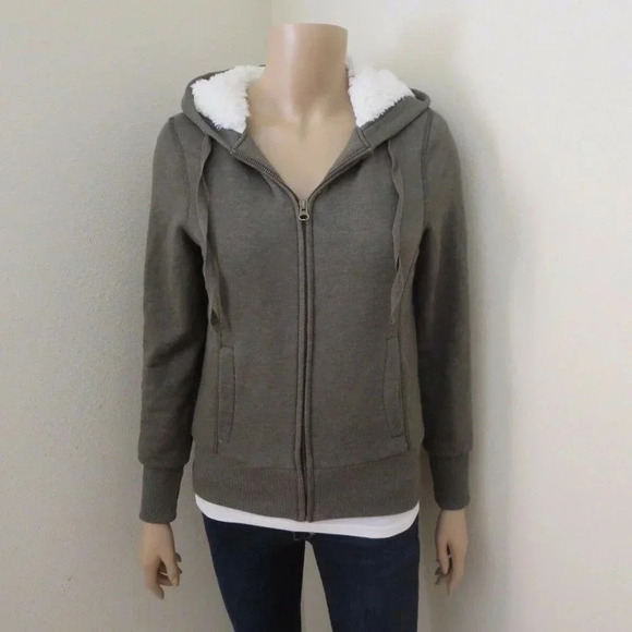 Old Navy Sherpa Fur Jacket Size XS Hoodie Green - Picture 1 of 6